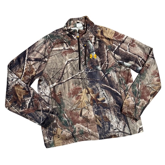 Under Armour Other - Under Armour Mens RealTree AP Camo 1/4 Zip Fleece Pullover Hunting Jacket MD
